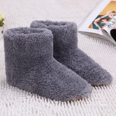 Electric Heated Foot Warmer Winter Rechargeable USB Electric Heating Shoes Plush Soft Foot Heating Pad Washable Snow Boots Slipper Insole Heater Sleep Relieve Discomfort Keep Warm for Adult Gift