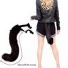 Moyubath Cat Wolf Fox Faux Fur Furry Tail for Cosplay Halloween Fancy Party Costume Accessories Pink view 2