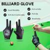 CybGene Billiard Pool Gloves for Left Hand 3 Finger, Quick-Dry Breathable, Shooters Snooker Cue Sport Glove Popular Sizes - Badge - L view 2