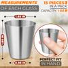 15 Pcs Stainless Steel Shot Glasses - 30ml (1oz) Tiny Metal Shot Glasses, Lightweight and Easy to Store & Clean, Durable Metal Shots for Parties, Hiking, Travels, Compact for Picnics & Espresso Breaks view 2