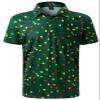 LINOCOUTON Men's Christmas Lights Polo Xmas Light up Button Down Short Sleeve Golf Shirts, Green, Large view 1