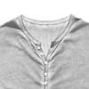Mens Vintage Distressed Henley Shirts Retro Long Sleeve Tee Tops Casual Button Down Washed T-Shirts (4X-Large,French Grey) view 4