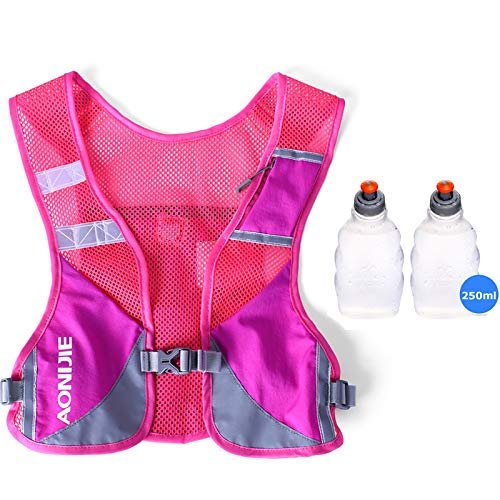 AONIJIE Ultralight Running Vest with 2 * 250ml Bottle Reflective & Breathable Hydration Backpack for Hiking Camping Marathon Cycling Race