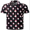 Men's Christmas Snowman Shirts Xmas Snowflakes Button up Short Sleeve Polo Outfit, Black, X-Large view 1