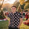 Men's Christmas Snowman Shirts Xmas Snowflakes Button up Short Sleeve Polo Outfit, Black, X-Large view 4