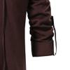 Men's Linen Cotton Retro Lace Up Shirt Long Sleeve V Neck Medieval Top Casual Pullover Henley Shirt (4X-Large,Brown) view 2