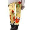 ZYXTIM Christmas Leggings for Women Novelty Cute Printed High Waisted Tummy Control Warm Winter Xmas Pants Women Yellow view 1