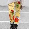 ZYXTIM Christmas Leggings for Women Novelty Cute Printed High Waisted Tummy Control Warm Winter Xmas Pants Women Yellow view 2