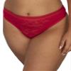 Curvy Couture Womens Plus Size No-Show Lace High Cut Thong Panty Diva Red XXL view 1