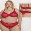 Curvy Couture Womens Plus Size No-Show Lace High Cut Thong Panty Diva Red XXL view 3