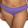 Curvy Couture Womens Plus Size Sheer Mesh High Cut Thong Panty Violet L view 1