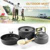 QIYUDS Portable Camping Cookware Kit, Outdoor Cook Gear Pot Pan Kettle Set, Picnic Tableware Tools for Hiking Backpacking Family view 4