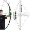 60" Black Hunter Longbow for Adults Set 20-60Lbs With 12 Pcs Carbon Arrows 6Pcs Hunting Tips String Silencer Bow Limbs Silencer and Quiver Suitable for Archery Practice Hunting Right Hand (20 lbs) view 2