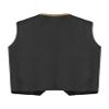 HULIJA Kids Medieval Steampunk Sleeveless Vest Golden Trim Tailcoat Gothic Jackets Waistcoat Black 8 Years view 2