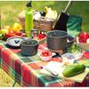 QIYUDS Camping Cookware Kit, Non-Stick Lightweight Pots Set, Portable Outdoor Cookware for Camping Backpacking Hiking view 3