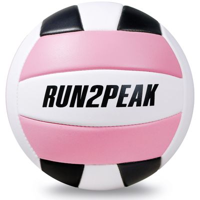 RUN2PEAK Soft Pink Black Volleyball Ball Gifts for Girls Youth Adult Team Beginners Volleyballs for Outdoor Indoor Beach Pool Backyard Official Size 5 Training Practice Volley Ball Stuff