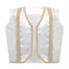 HULIJA Kids Medieval Steampunk Sleeveless Vest Golden Trim Tailcoat Gothic Jackets Waistcoat White 8 Years view 3