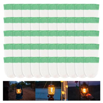 50PCS Propane Lantern Mantles String Tie Lantern Mantles Lantern Cover U-Shape Gas Lamp Mantles for Outdoor Camping Lantern, 7.5 10cm