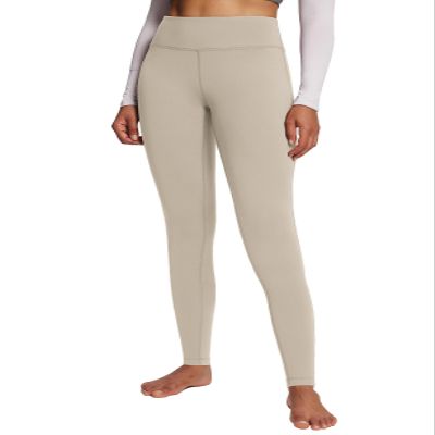 baleaf Leggings for Women Fleece Lined Thermal Warm Winter Tights High Waisted Thick Yoga Pants Cold Weather Inner Pocket Khaki XXL