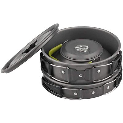 QIYUDS Camping Cookware Kit, Backpacking Gear, Camping Cooking Set, Portable Camping Accessories Equipment for Self-Driving