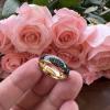 6 mm Gold Men Women Tungsten Ring Wedding Bands Domed Polished Shiny Black Meteorite Inlay Comfort Fit view 2