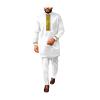 ATLYCOLOR African Dashiki Suits for Men 2 Piece Set Gold Embroidery Shirt Pant Outfits Nigerian Clothes Wedding Attire TR5 White X-Large view 1