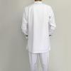 ATLYCOLOR African Dashiki Suits for Men 2 Piece Set Gold Embroidery Shirt Pant Outfits Nigerian Clothes Wedding Attire TR5 White X-Large view 4