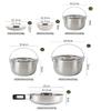 QIYUDS Stainless Steel Camping Cookware Mess Kit, Nonstick Lightweight Compact Backpacking Cooking Set for Outdoor Picnic Hiking view 2