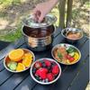 QIYUDS Stainless Steel Camping Cookware Mess Kit, Nonstick Lightweight Compact Backpacking Cooking Set for Outdoor Picnic Hiking view 4