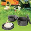QIYUDS Camping Cookware Mess Kit, Nonstick Backpacking Cooking Set, for Backpacking Gear  Camping Cooking Set - Backpack Camping Pot and Pans Set - Portable Camping Stove and Backpacking Stove Compat view 3