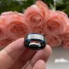 8 mm Tungsten Wedding Rings for Men Comfort Fit Stepped Edges Wedding Bands Jewelry Black Matted Finish view 3