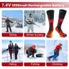 Heated Socks - 7.4V/3000mAh Electric Socks for Men Women,Rechargeable Heated Socks with APP Control, Camping Hiking Motorcycle Skiing Outdoor Riding-Warm Winter Socks(L) view 4