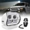 MOVOTOR LED Search Light Wireless Remote Control 360Rotating Automatic Search Spotlight with Strong Magnetic Base Permanent Mount for Boat Marine Truck Off road SUV-White view 1