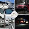 MOVOTOR LED Search Light Wireless Remote Control 360Rotating Automatic Search Spotlight with Strong Magnetic Base Permanent Mount for Boat Marine Truck Off road SUV-White view 4