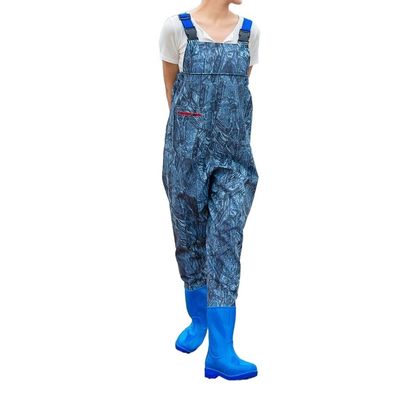 TemkIN Women's Chest Waders High Waist Waterproof Leopard Duck Hunting Waders for Women with Boots Neoprene Fishing Waders (Color : E, Size : 40)