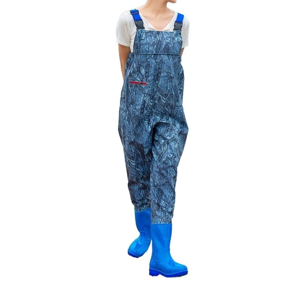 TemkIN Women's Chest Waders High Waist Waterproof Leopard Duck Hunting Waders for Women with Boots Neoprene Fishing Waders (Color : E, Size : 40)