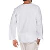 JEKE-DG Men Casual Cotton Linen T Shirt V Neck Lace-up Long Sleeve Tunic Yoga Tee Shirts Beach Lace Up Hippie Shirt (3X-Large,White) view 2