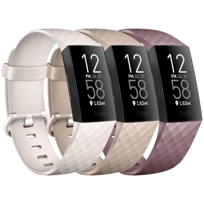 3 Pack Sport Bands Compatible with Fitbit Charge 4 Bands Women Men, Soft Silicone Adjustable Replacement Straps Wristbands for Fitbit Charge 4 / Fitbit Charge 3 / Charge 4 SE / Charge 3 SE