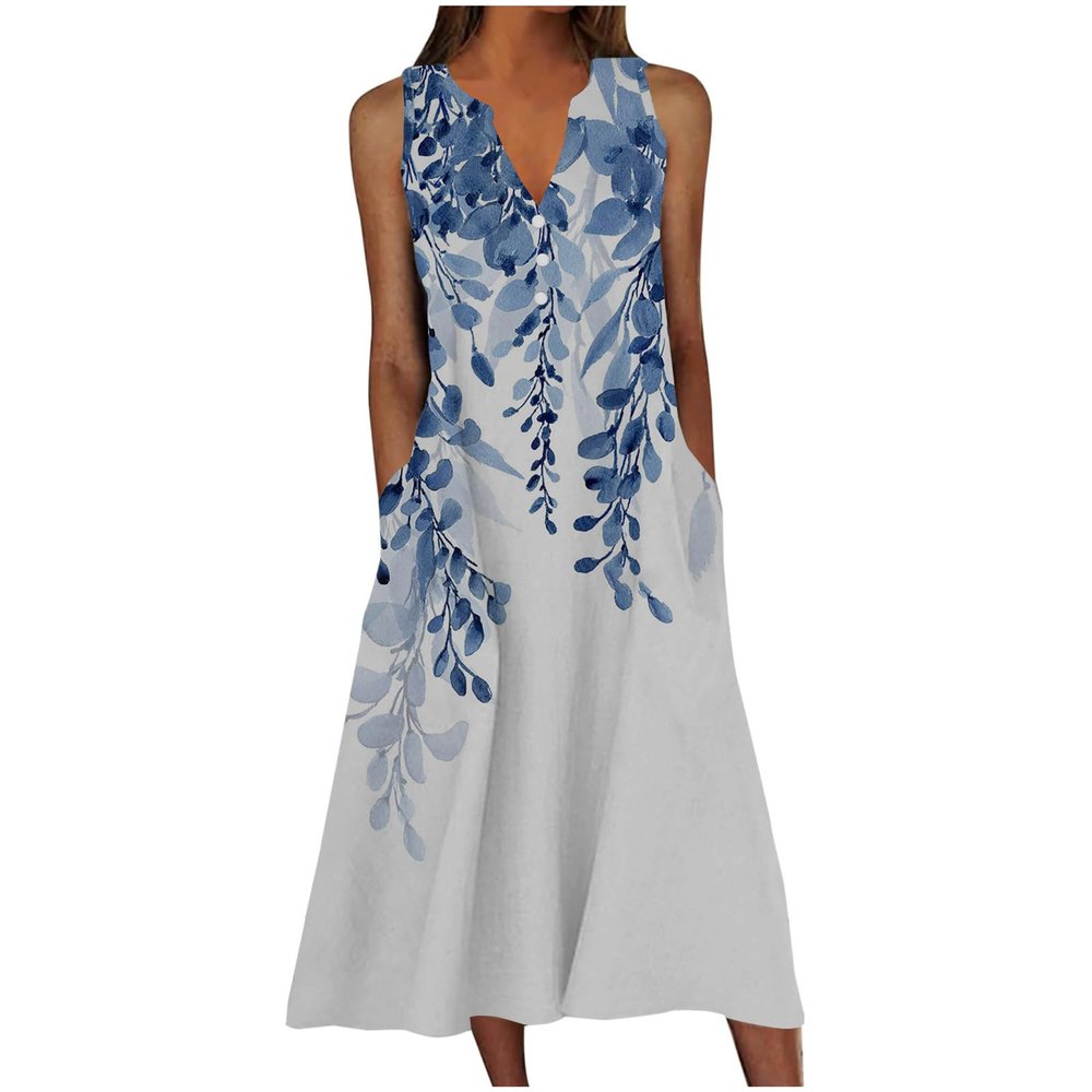 2-W63 Royal Blue Women Midi Dresses Dresses for Women Sleeveless Spaghetti Strap Vneck Spandex Casual Fall Summer Dresses 2025 Clothes Fashion Y2K AA XL
