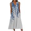 2-W63 Royal Blue Women Brunch Dresses Sleeveless Spaghetti Strap Dresses for Women V Neck Spandex Midi Summer Fall Dresses 2025 Clothing Trendy Y2K 4XL view 1