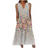 2-890 Multicolor Brunch Dress for Women Summer Fall Sleeveless V Neck Spandex Long Dress Ladies 2025 Clothing Y2K BB L view 1