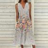 2-890 Multicolor Brunch Dress for Women Summer Fall Sleeveless V Neck Spandex Long Dress Ladies 2025 Clothing Y2K BB L view 2
