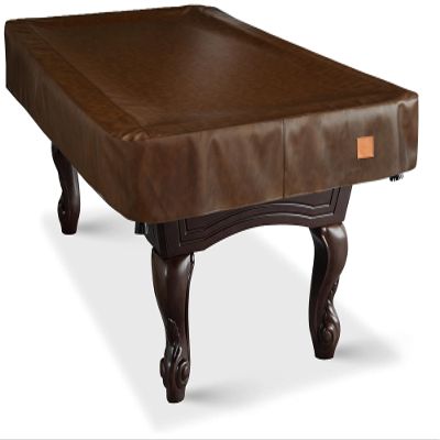 BEARCOVER Heavy Duty Leatherette Billiard Pool Table Cover, Waterproof & Tearproof Cover for Pool Table 7/8/9FT 9Feet-Coffee