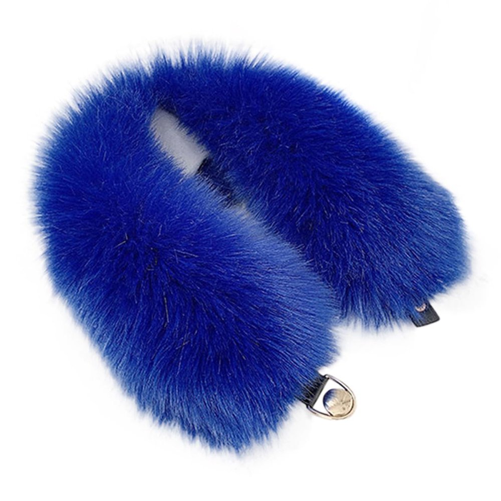 ECYC Ltd Women's Soft Fluffy Faux Fur Collar Scarf Wrap Furry Neck Warmer Scarf Loop Scarves Stoles for Ladies Fall Winter Coat Dress, Royal Blue