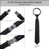 Hi-Tie Boys Pre-Tied Necktie Pocket Square Set Adjustable Strap Ties for School Uniform Graduation Wedding Kids Age 7-11,Black Plaid view 3
