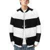 Black White Straignt Pride Flag Men's Baseball Jacket Causal Sweatshirt Lightweight Button Top Graphic Coat view 3
