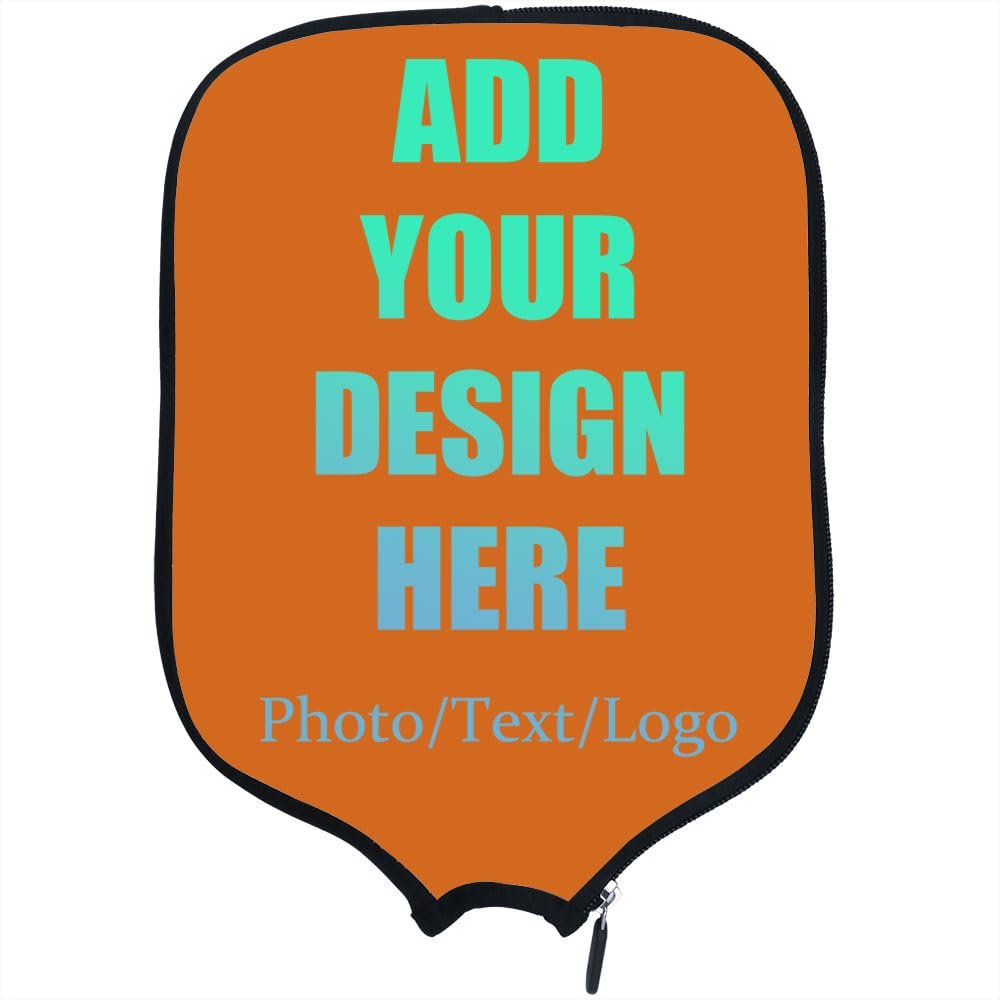 KOALEIU Personalized Custom Pickleballs Paddles Cover Sleeve Add You Design Image Photo Logo, Fits Most Paddle, 8.5x11.5 Inches, Chocolate