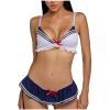 0-Schoolgirls White Lace Lingeries for Ladies Short Sleeve Plaid Solid Cute Sexy Lingerie Bras Skirts Holiday Halloween Lingerie for Women Cosplay See Through Lingerie 2023 My L view 1