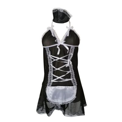 0-Maid Black Solid Cute Sexy Lingerie Bras Skirts Cosplay Lingerie for Women Short Sleeve Lace Lace Holiday Halloween Lingerie for Women Cosplay Lingerie See Through Lingerie Women 2023 3XL