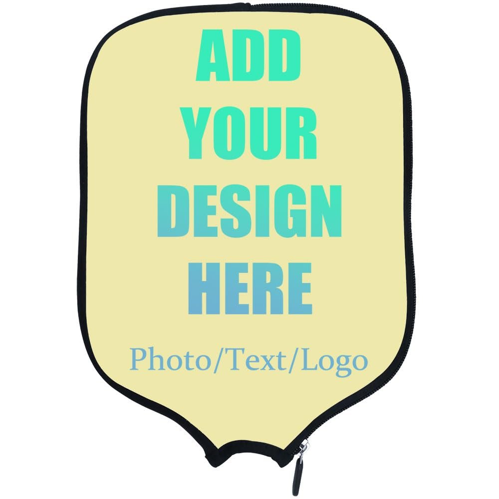 KOALEIU Custom Pickleballs Paddles Protection Personalized Pickleballs Paddle Cover with Design You Photo Text, Fits Most Rackets, 8.5x11.5 Inches, PaleGoldenrod